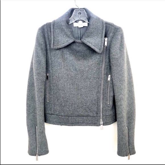Rare! Stella McCartney Gray Wool Moto Biker Jacket Like New! - Picture 12 of 16